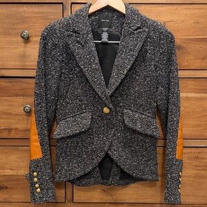 SMYTHE One Button Blazer w/ Rectangle Elbow Patch, size 4